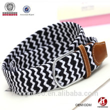 2015 new product leather tip fashion elastic braided belt